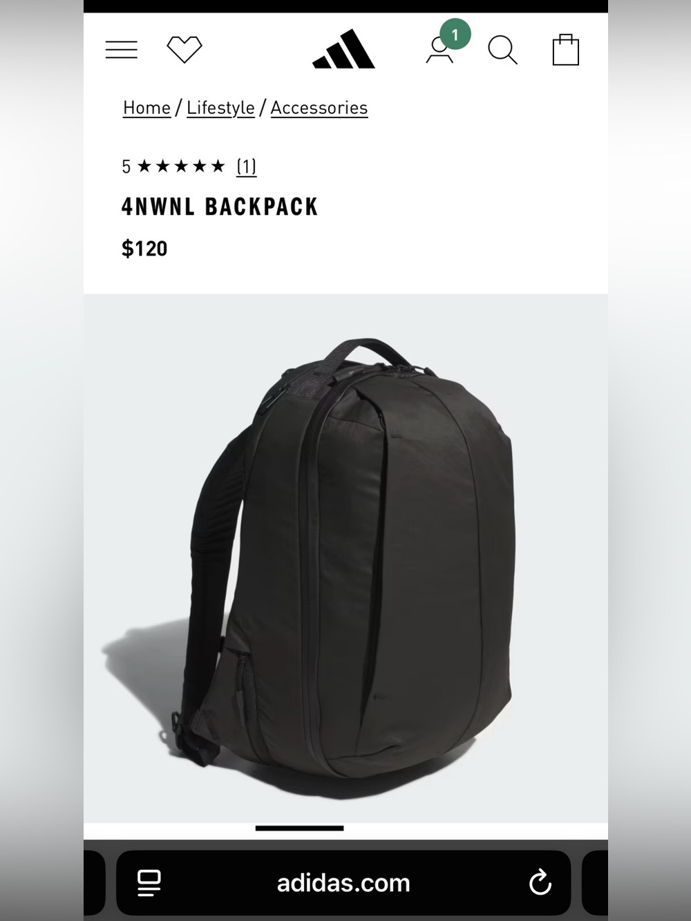 NEW Adidas 4NWNL Backpack - Black